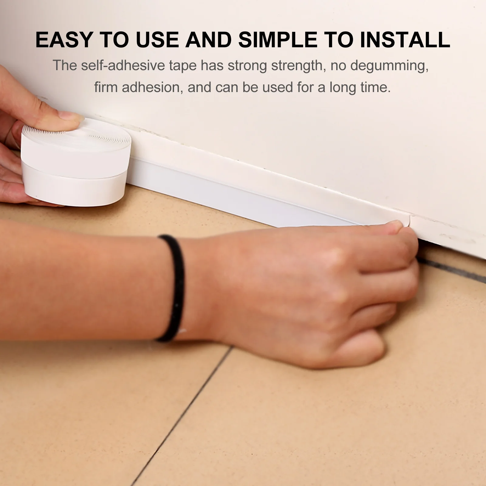 

2Pcs Door Bottom Seal Strip Silicone Weather Stripping for Window Windproof Soundproof Sealing Strip Self-Adhesive Long-Lasting