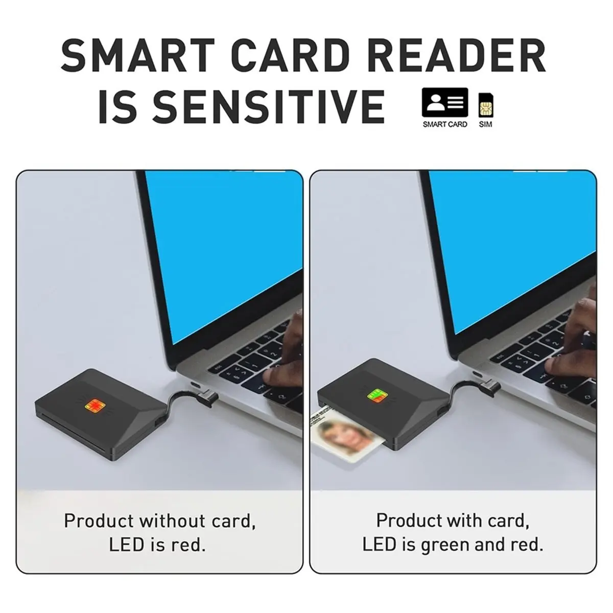 L73A NEW New Type-C ID Smart Card Reader Electronic DNI Reader for EMV IC DNIE Chip DNI Smart Card ZW-12026-X