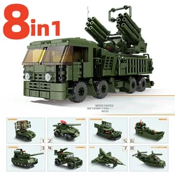 8IN1 Military WW2 War T90 Battle Tank Building Blocks Army Weapon Bricks Educational Toys For Kids Kids Games