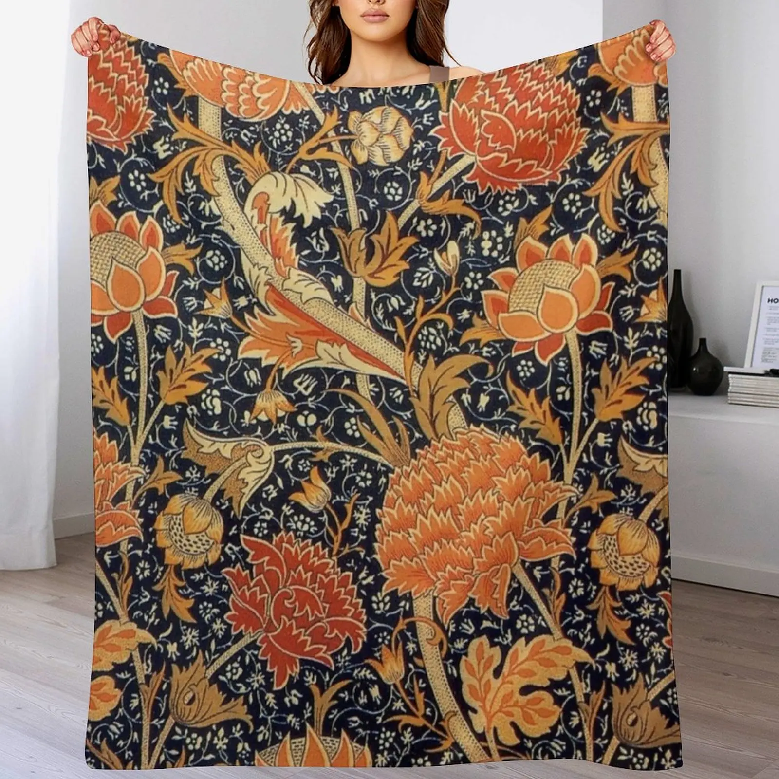 William Morris honeysucklea Throw Blanket Decorative Sofas christmas decoration Flannel Blankets