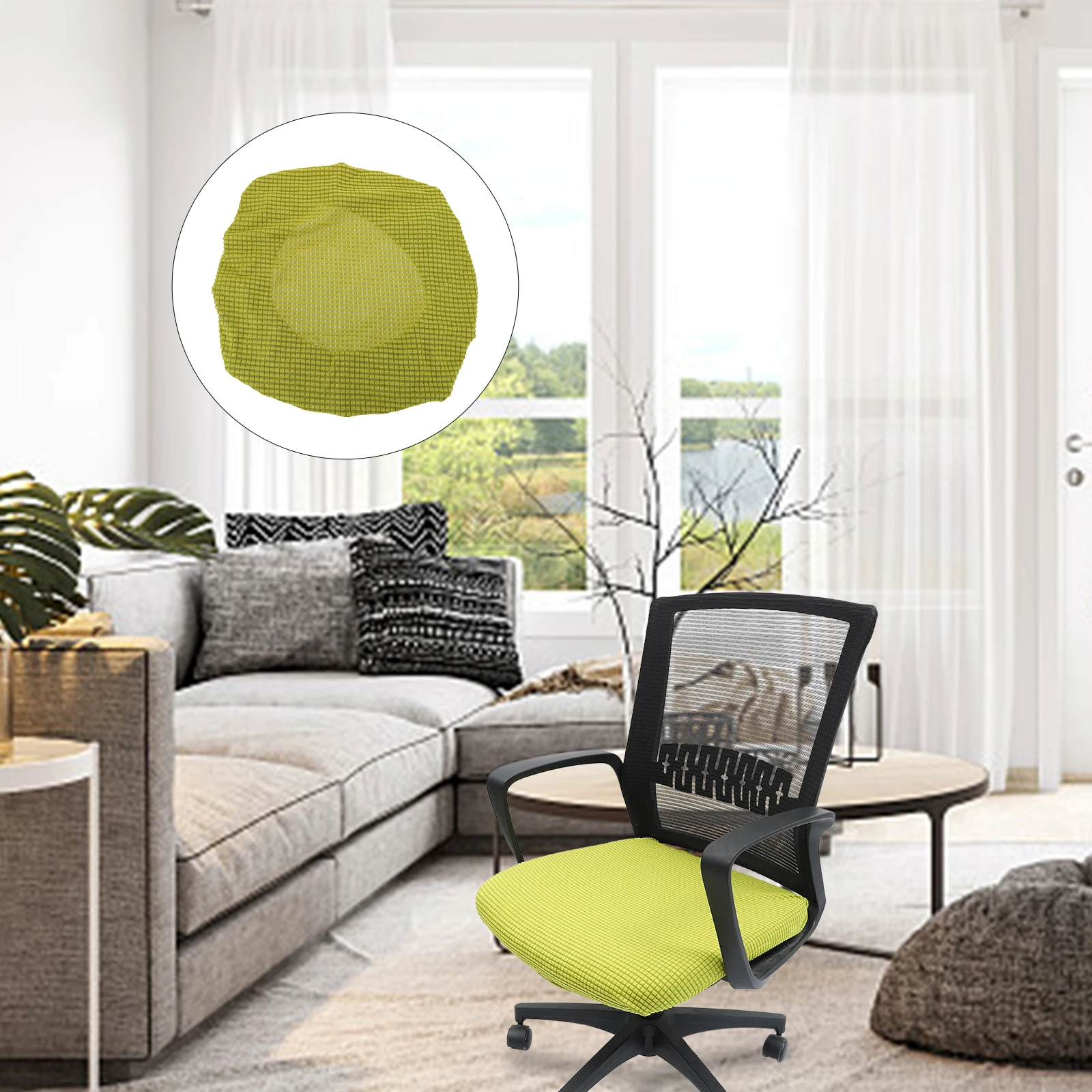 

1PC Elastic Chair Seat Cover Machine Washable Non Dining Kitchen Wedding Banquet Office Cushion Protector Sofa Cover
