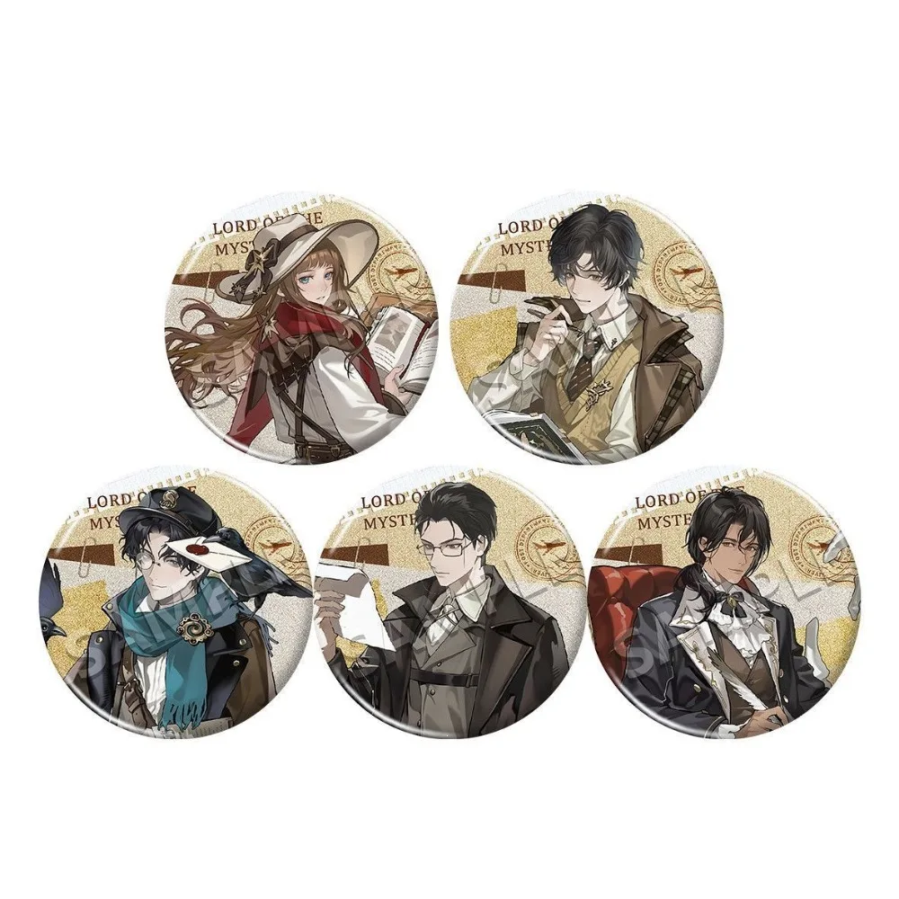 Lord of The Mysteries Letter Series Badge Audrey Klein Forsi Azik Round Brooch Pin Backpack Decor Game Character Collection Gift