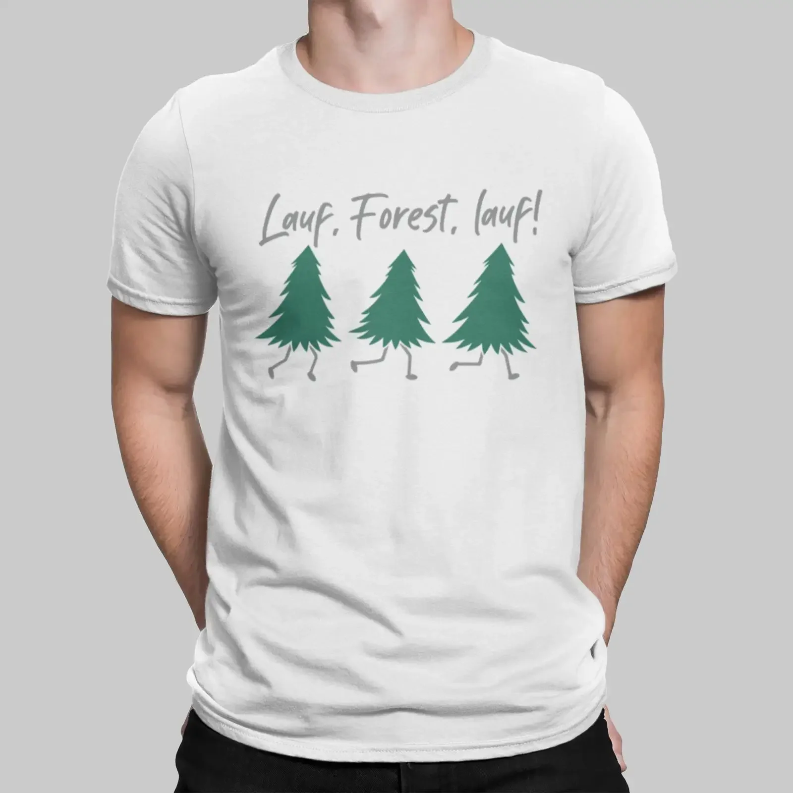 T Shirt Run Forest Climate Environment Men  vintage Washed Unisex Versatile graphic homme Breathable Stretched Soft