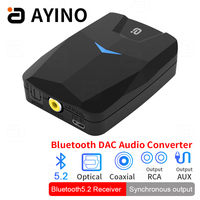 Digital to Analog Audio Converter Bluetooth 5.2 Optical Toslink Coaxial Signal to RCA R/L Decoder SPDIF ATV DAC Amplifier