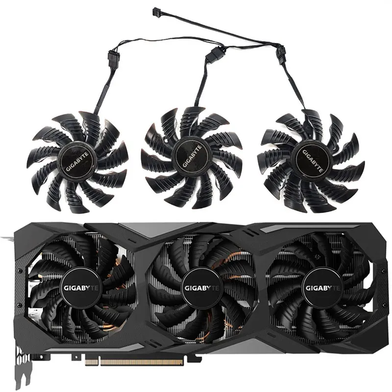 NEW 3FAN 82MM 4PIN PLA09215S12H Graphics card radiator，For Gigabyte RTX 2080 TI、2080 Super、2080、2070Super