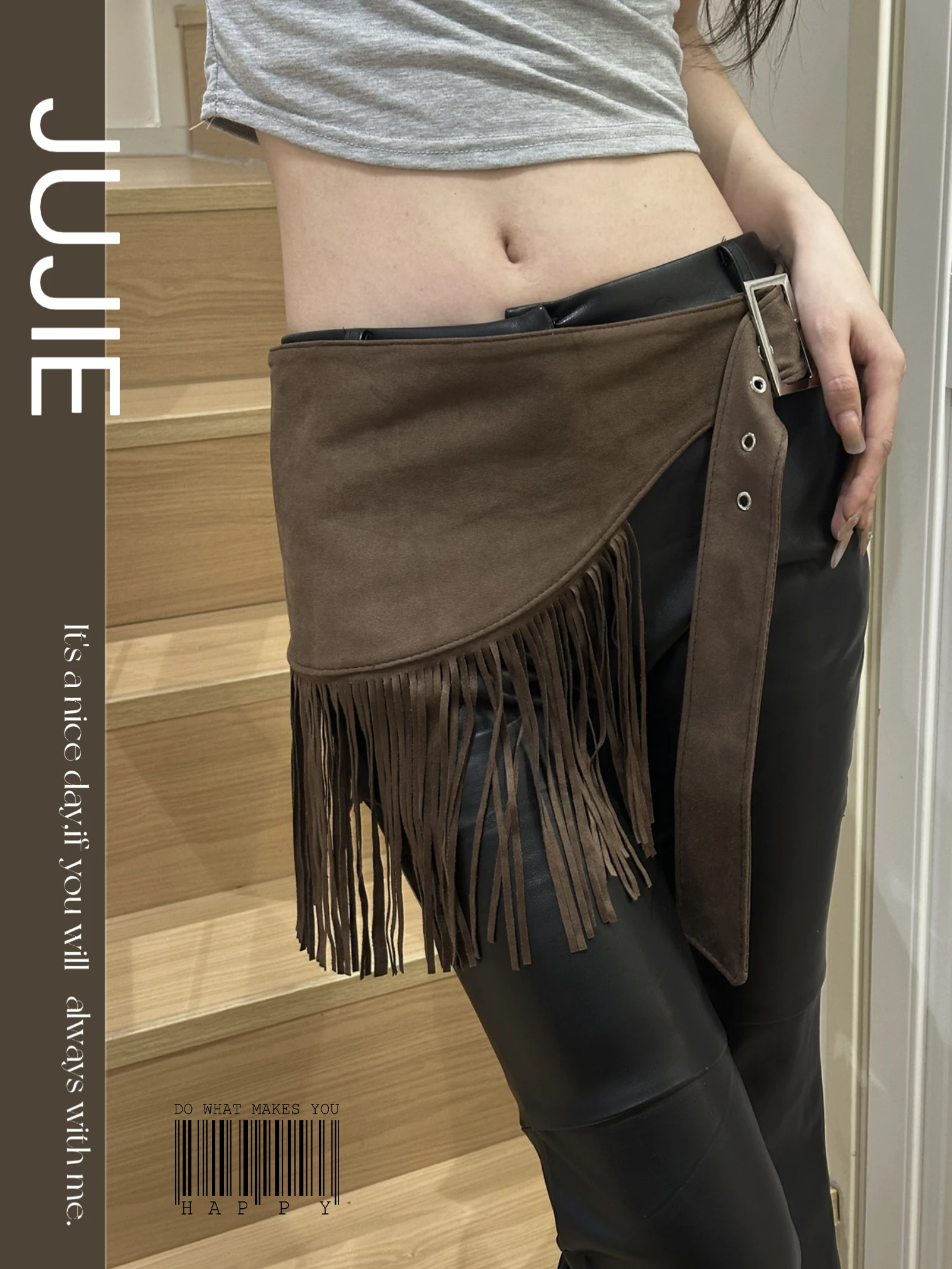 

Сказочный широкий пояс с бахромой, американский Sle, горячая девушка, Y2K, декоративный пояс, ретро кожаный занавес, украшение, аксессуар