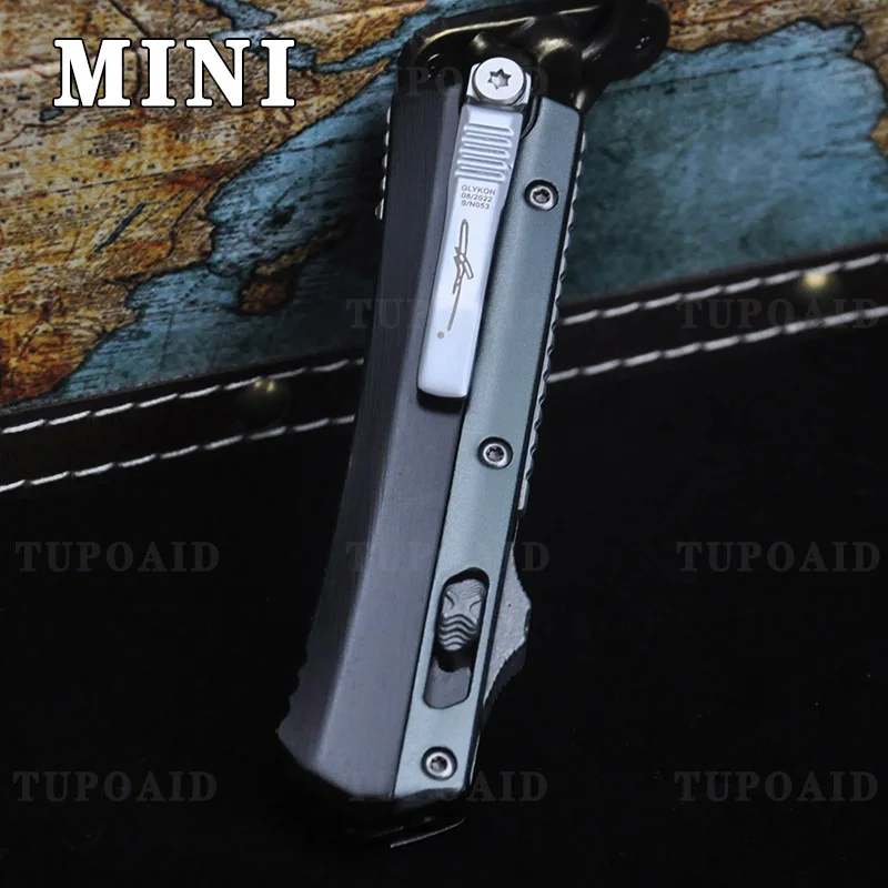 

Mini Micro Glykon OTF Knife Outdoor Camping Hiking Tech PocketKnives Zinc Aluminum Handle Utility EDC Tools Men's Gifts
