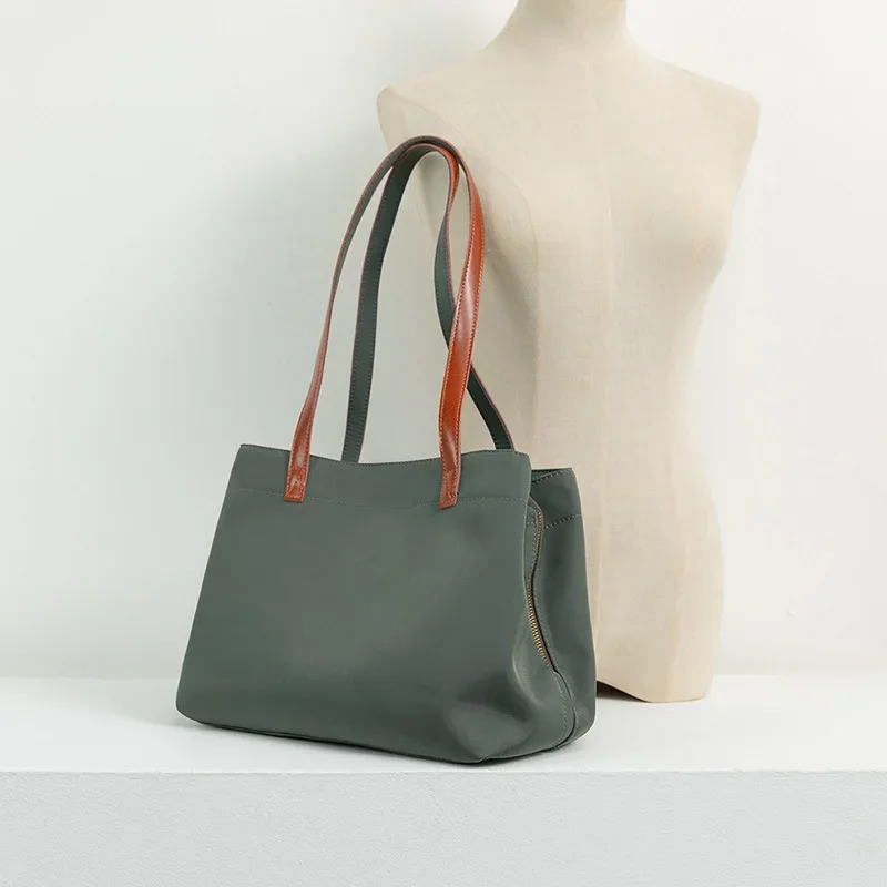 Women Fashion Tote Bag Waterproof Nylon Bag Multipurpose Female Armpit Shoulder Bag Casual Large Capacity Lightweight Handbag
