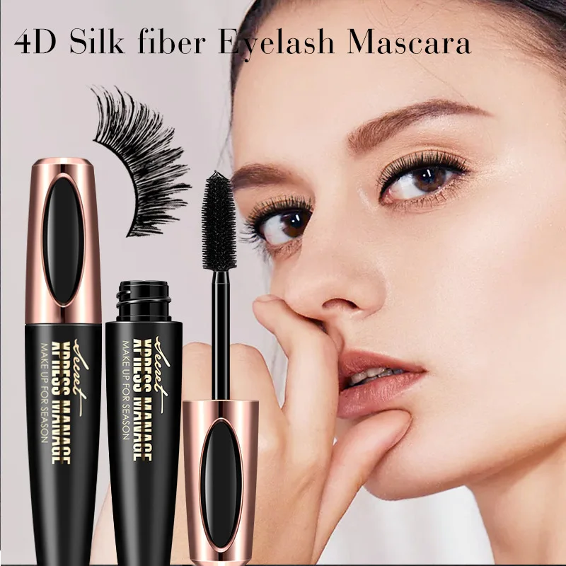 Macfee 4D Silk Fiber EyeLashe Makeup Waterproof Silicone Brush Head Mascara Lengthening Thicker Mascara