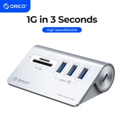 ORICO Aluminum Powered 5Gbps HUB PD18W Charger USB3.2 Type USB C Card Reader Splitter With Power Adapter for MacBook Accessories