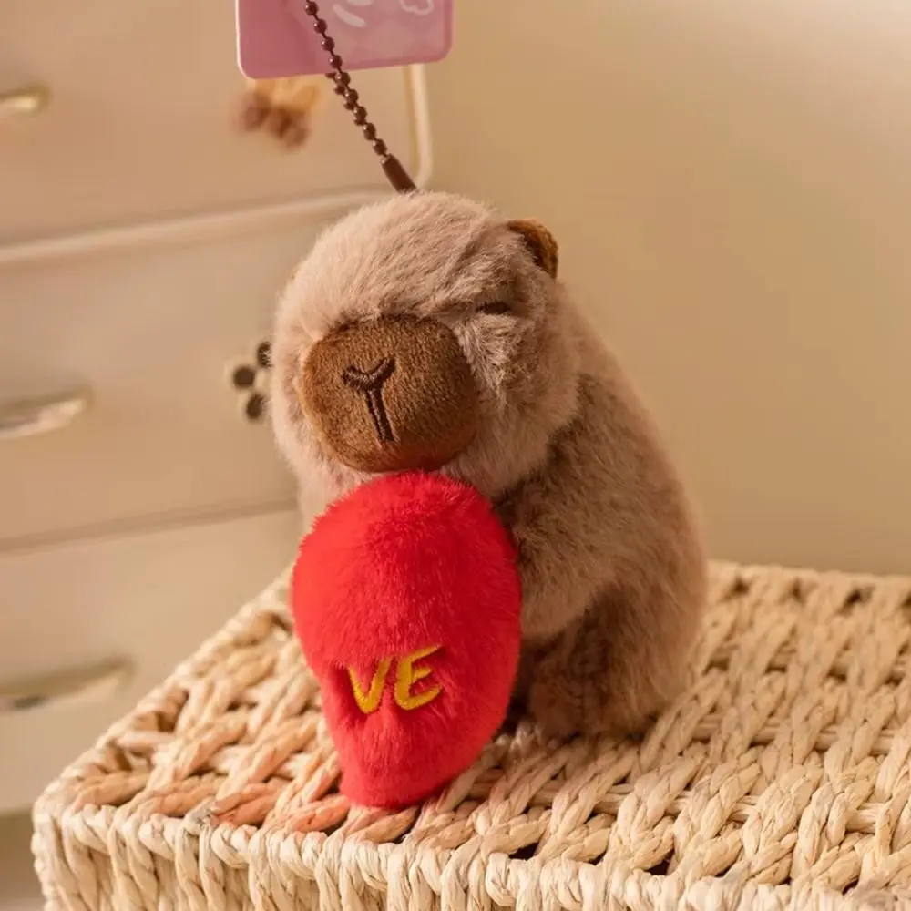 Creative Magnetic Capybara Plush Keychain Animal Sweet Plush Couple Keychains Kawaii Cartoon Capybara Plush Doll Couple