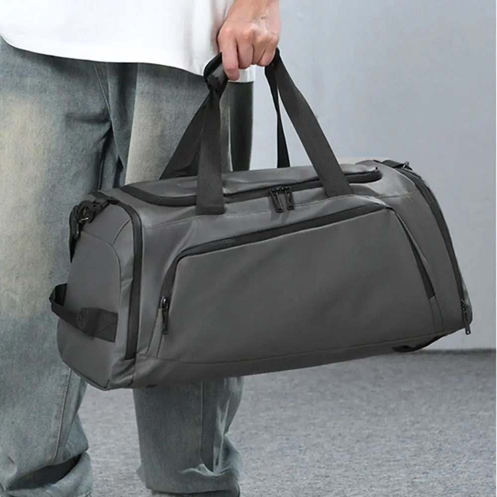 حقيبة سفر كاجوال من القماش الخشن بسعة كبيرة مقاومة للماء حقيبة كتف للصالة الرياضية لرحلة العمل مقاومة للاهتراء حقيبة لياقة رياضية للسباحة