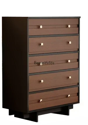 

44 American retro solid wood dining side cabinet, antique bedroom, bedside storage cabinet