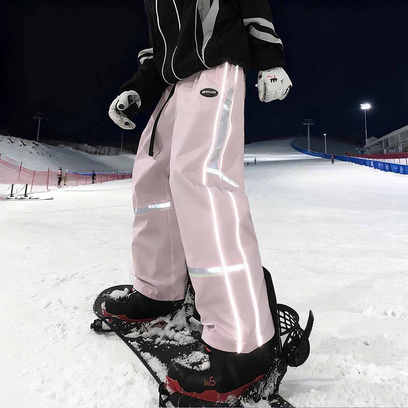 

Harbin Northeast Winter Thermal Ski Pants Men's Women's Fce Lined Reflective Striped Soft ell ellout Trousers Workwear