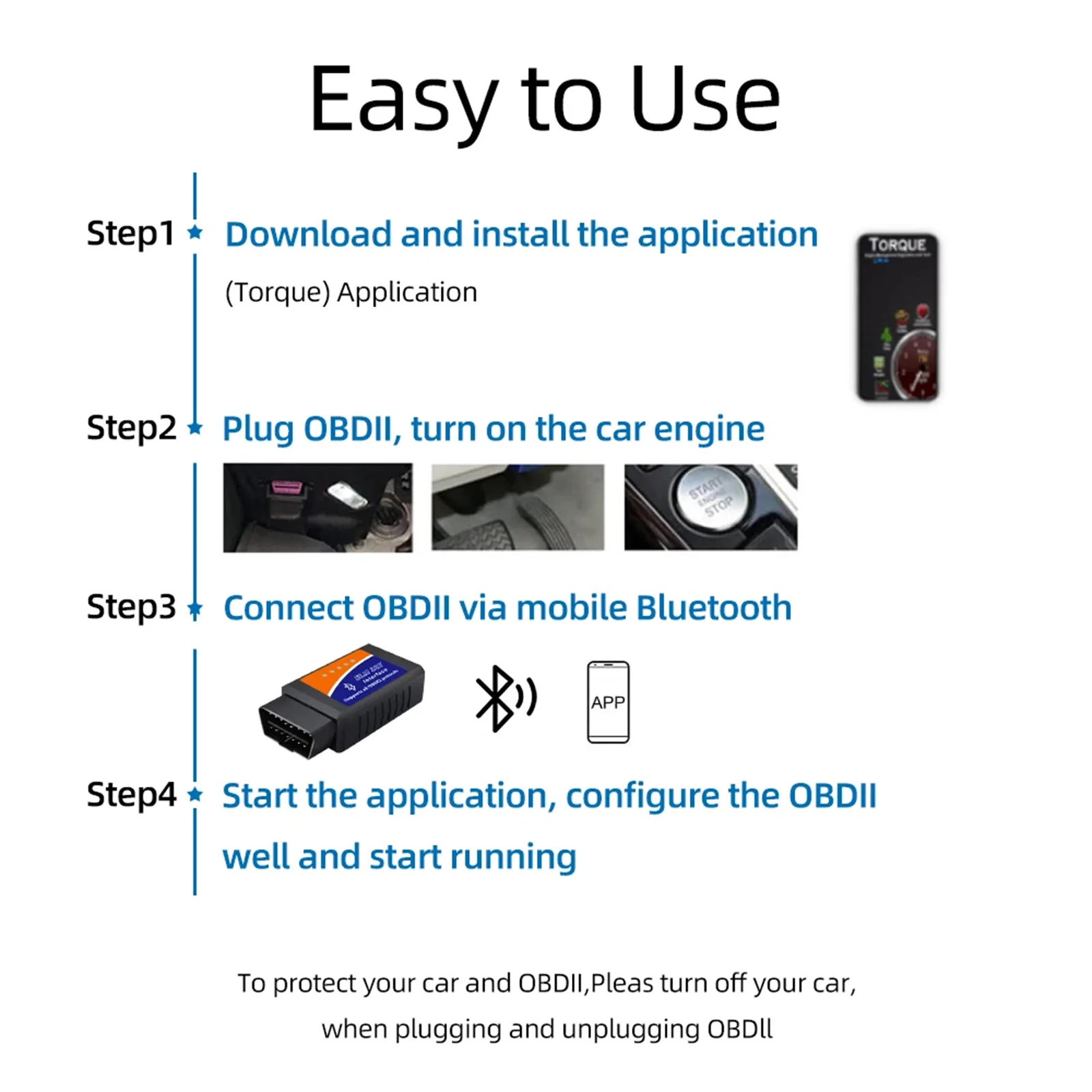 OBD2 Scanner ELM327 V1.5 Car Diagnostic Detector Code Reader Tool Bluetooth 5.1 OBD 2 for IOS Android Car Fault Code Reader