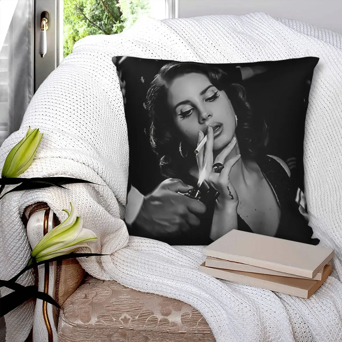 Lana Smoking Square Pillowcase Polyester Pillow Cover Velvet Cushion Decor Comfort Throw Pillow For Home Car