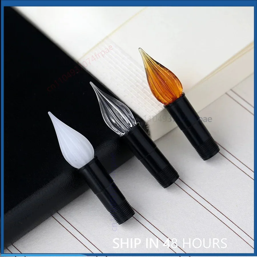 For MAJOHN No.4 Flat Dip Pen Nibs Gothic Script Hand Lettering Art Creation Glass Dip Pen Spare Nib Set(3PCS)