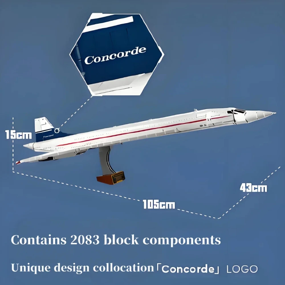 2024 New 10318 Airbus Concorde Building Kit Supersonic Airliner Space Shuttle Model Educational Toy For Children Christmas Gift