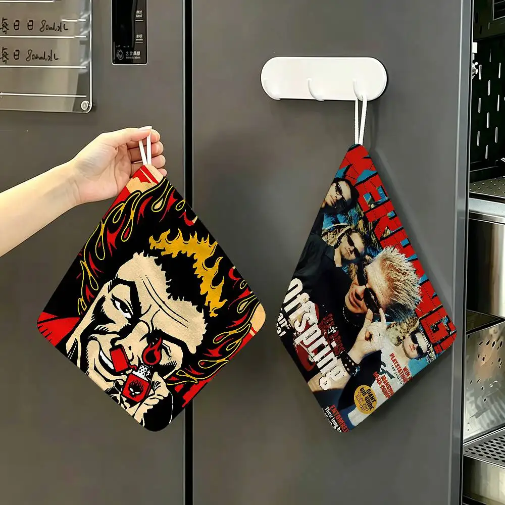Pop Punk Band T-The Offspring Polyester Cotton Hand Wiping Towel, Hanging Towel, Quick Dry for Kitchen Bathroom Daily Supplies