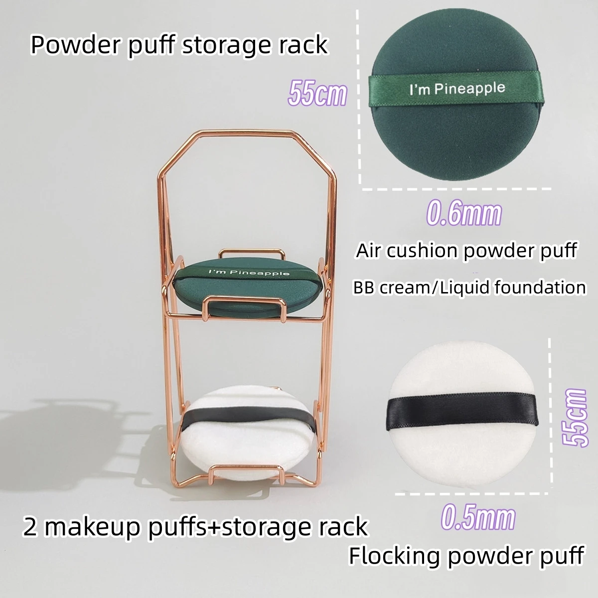 Multi layer storage rack for beauty eggs, drying sponge metal rack