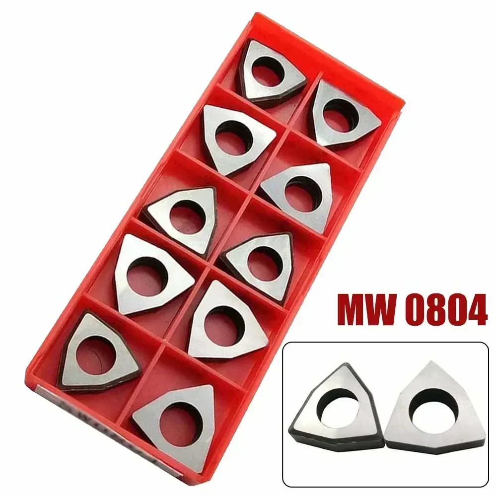 10Pcs MW0804 MS1204 MC1204 Turning Tool CNC Carbide Insert Blade Shims Carbide Shim Trigon Workshop Turning Tools Accessories