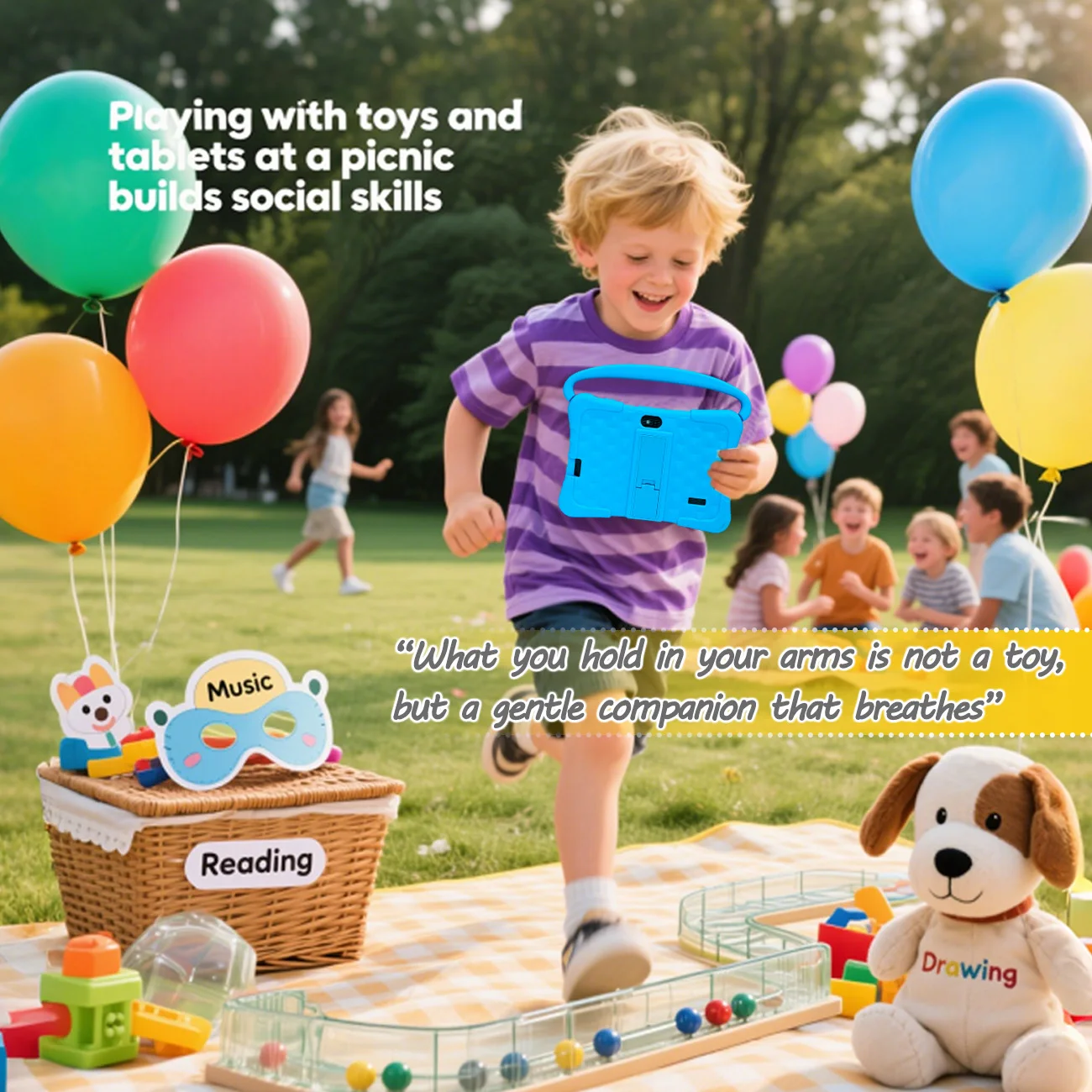 Tablet infantil de 7 polegadas com 2 GB de RAM + 32 GB de ROM + SD Expansão, 3000 mAh, câmera dupla, com controle de pais e educação infantil, presentes infantis