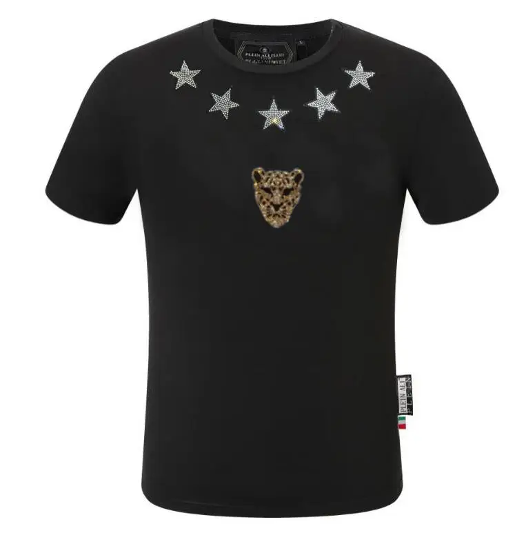 Men's Rhinestone Design O-Neck Novel T-shirt Casual Tees Tshirts For Summer Men's Clothing Tops