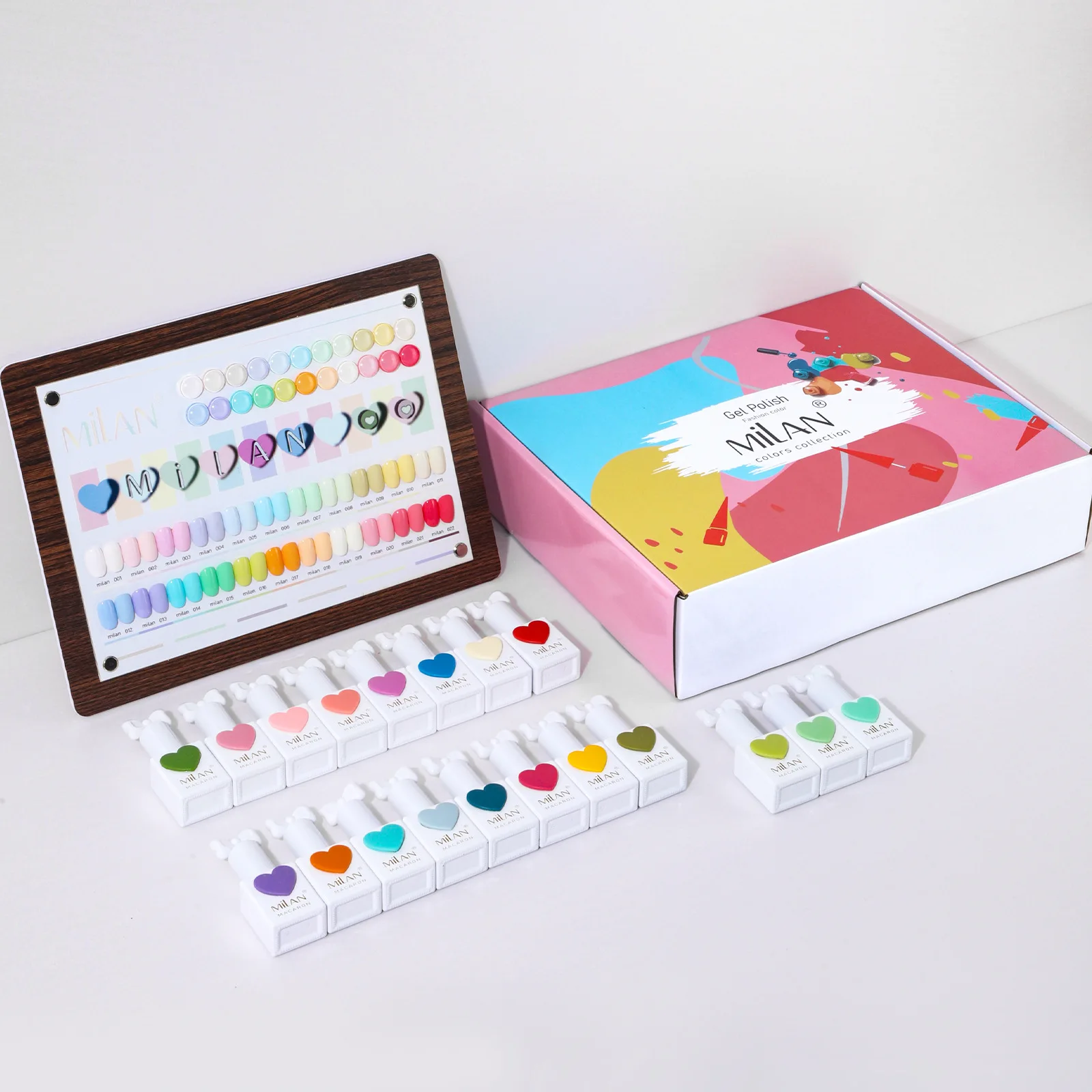 스위트 하트 밀키 젤 광택제, 마카롱 무스 쉬어 네일 광택제 젤 네일 샵, UV LED 네일 광택제 세트, 컬러 차트 포함, 22 가지 색상 세트