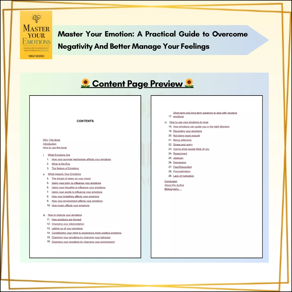 【Ready Stock】Master Your Emotions: A Practical Guide to Overcome Negativity by Thibaut Meurisse