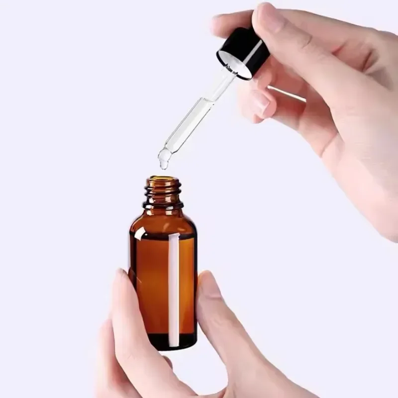 Dropper Bottles 5ml-100ml Reagent Eye Drop Amber Glass Aromatherapy Liquid Pipette Bottle Refillable Bottles Travel