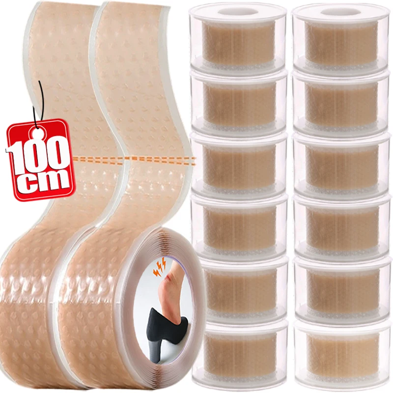 100CM/Roll Waterproof Bionic Gel Foot Care Tapes for Gel Heel Feet Care Protector Wear Resistant Anti Slip Self-adhesive Pads