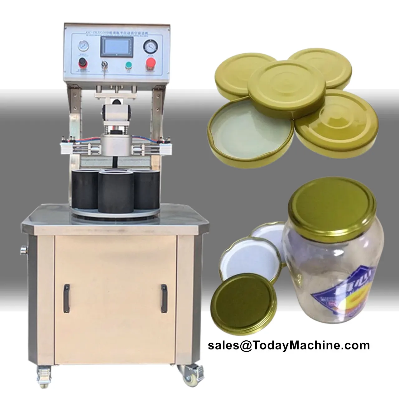 מכונת סגירת פקקים אוטומטית לרוטבים ודבש עם מכסה מסתובב לבקבוקי זכוכית