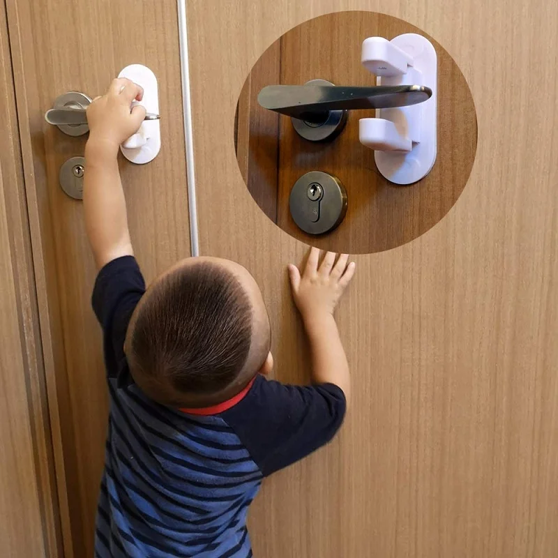 Cerradura de palanca de puerta con rotación de 180 grados, pestillo de seguridad para puertas y ventanas, Protector de seguridad para niños y bebés recién nacidos