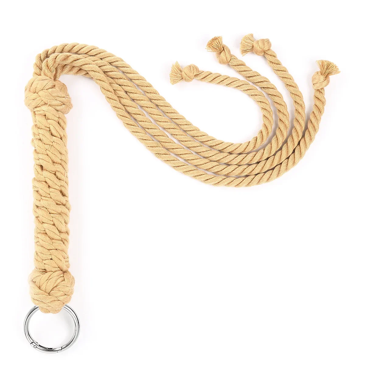 

Erotic Handmade Hemp Rope Whip Adult Products Women Iron Ring Whip Handmade Stage Props Sex Toy Whip online shopping