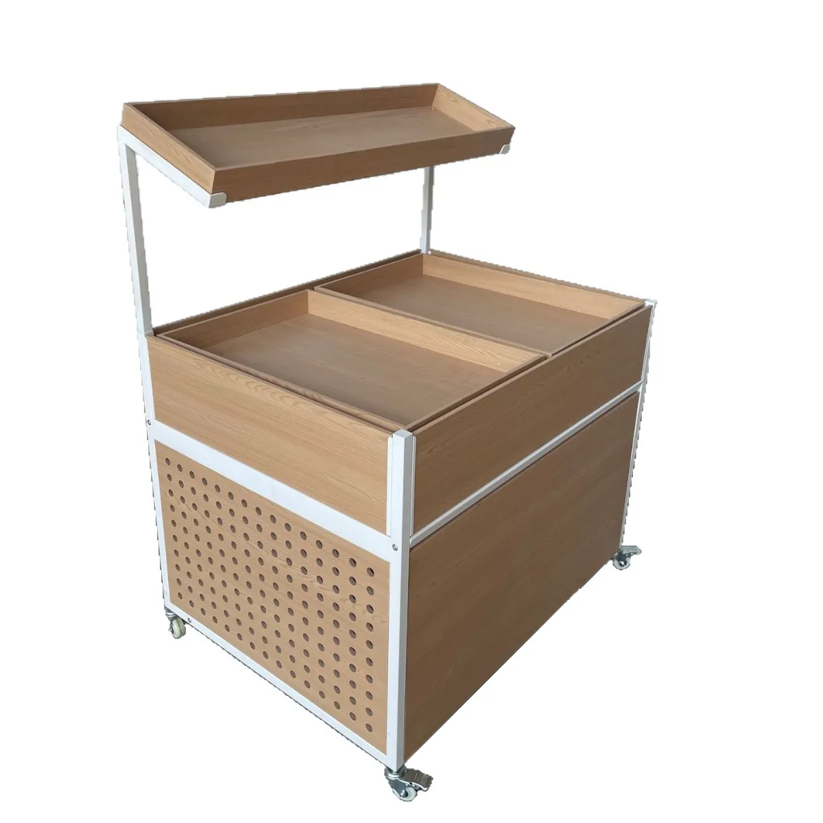 Custom mall egg display rack, easy disassembly and assembly, movable hardware storage rack, electronic scale, high-end solid