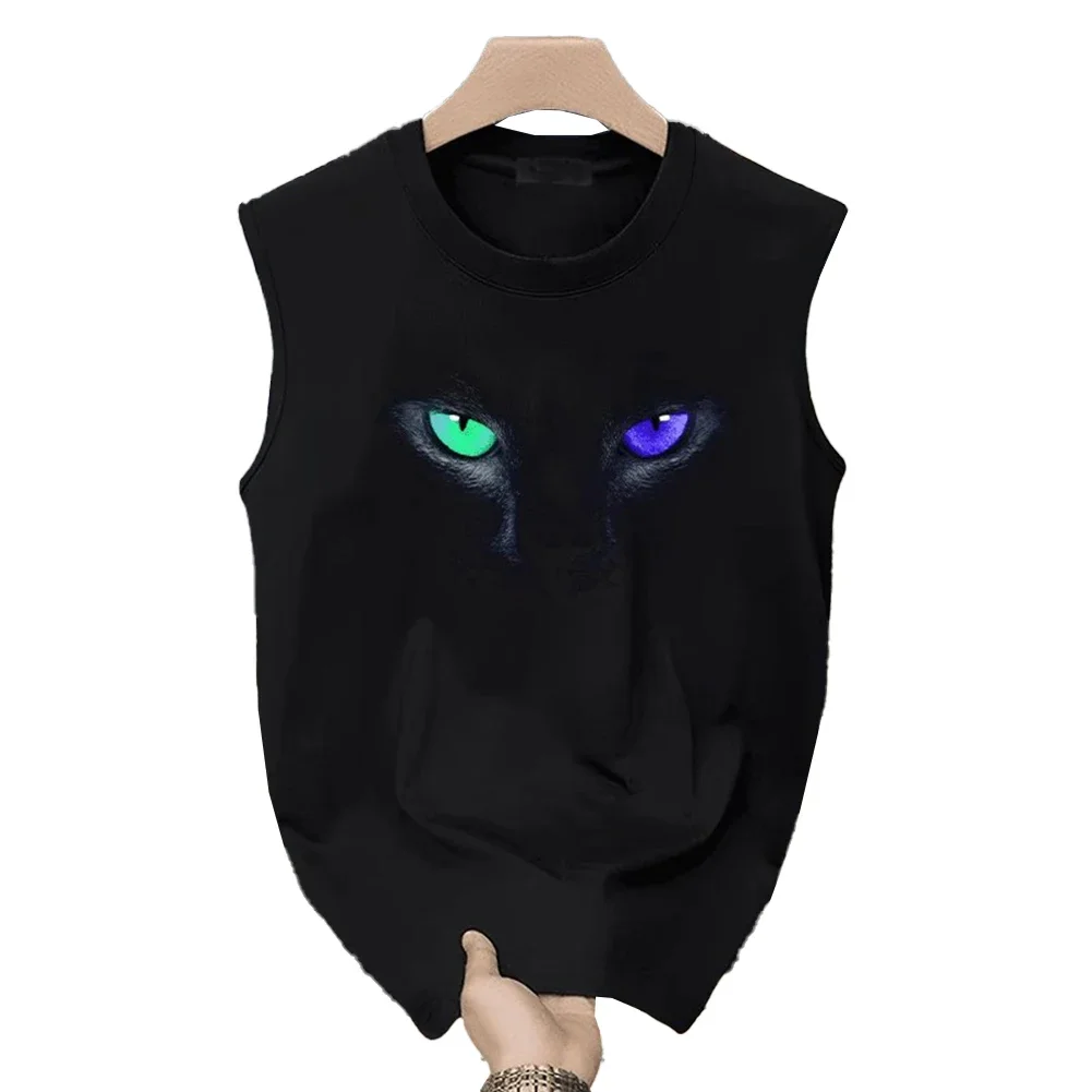

Casual Vintage Printing Vest Men Tanktop Basketball Workout Tops 2XL Men Sports Tank Tops Regular Length Clothing