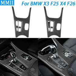 For BMW X3 F25 11-17 X4 F26 14-17 Real Carbon Fiber Gear Shift Panel Suit Trim Cover Car Interior Decoration Accessories Sticker