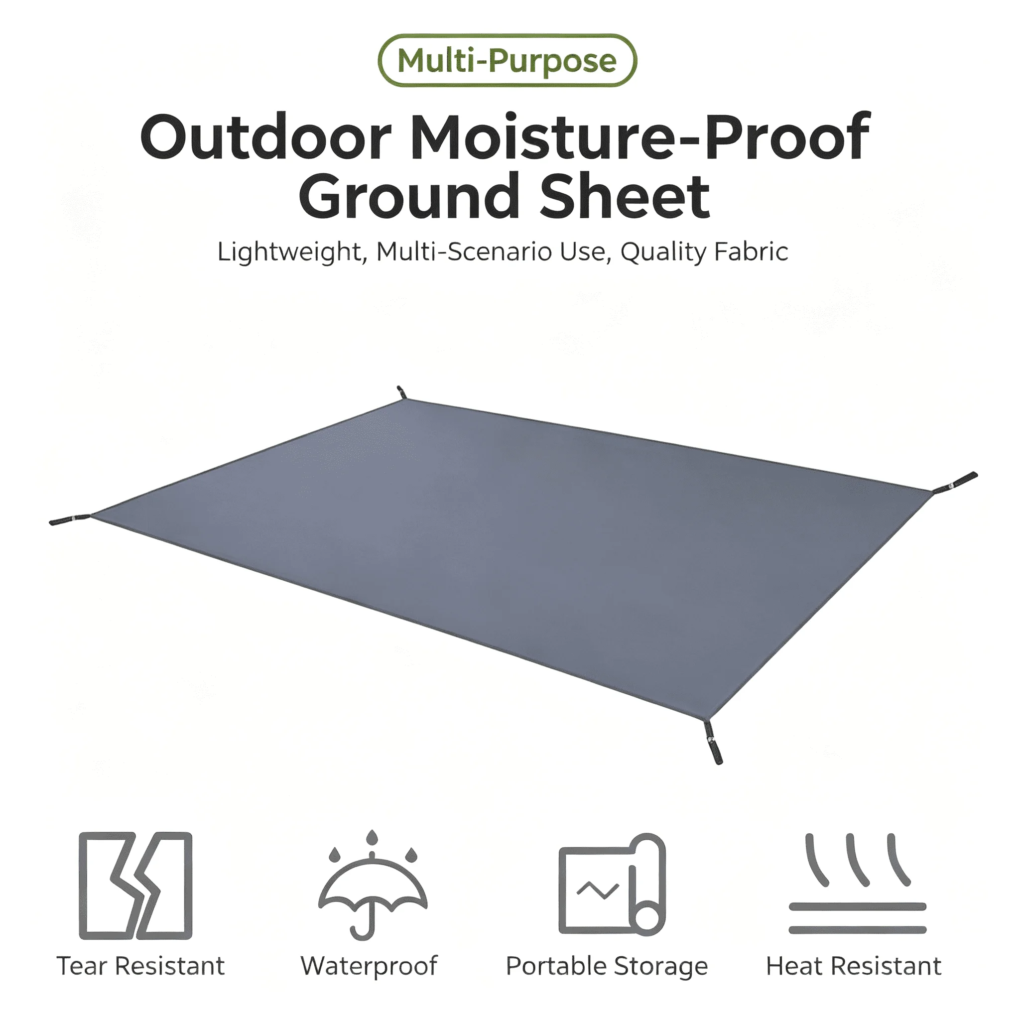 Outdoor Hiking Mat Camping Ground Sheet For Ground Protection Lightweight 210D Oxford Cloth Waterproof Coating