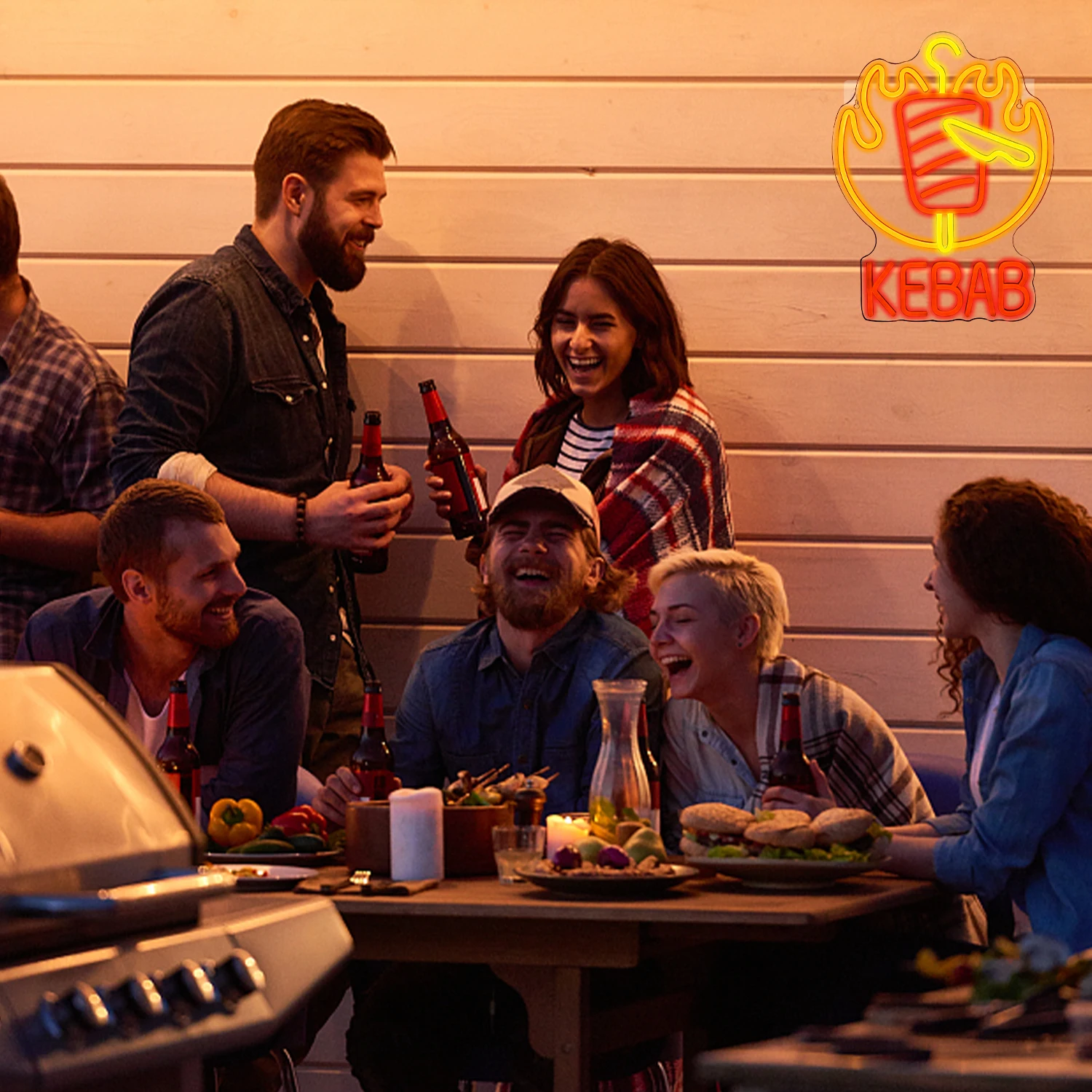 BBQ Kebab Neon Led Sign USB Powered Acrylic Room Decoration For Barbecue Party Restaurant Business Shop Bar Wall Light Up Sign