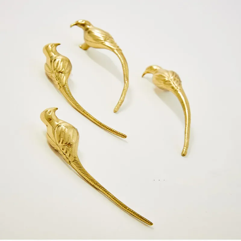 Golden Bird Cabinet Handle Personalized Wardrobe Handle Creative Children's Simple and High End Wine Cabinet Drawer Door Handle