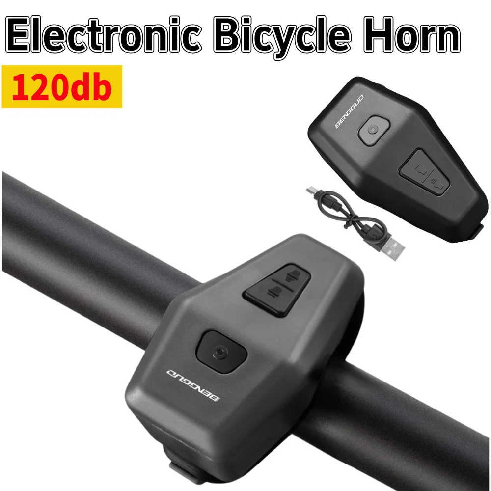 Klaxon électrique de moto, Rechargeable par USB, sonnette de sécurité d'avertissement de vélo, klaxon électronique étanche, accessoires de vélo