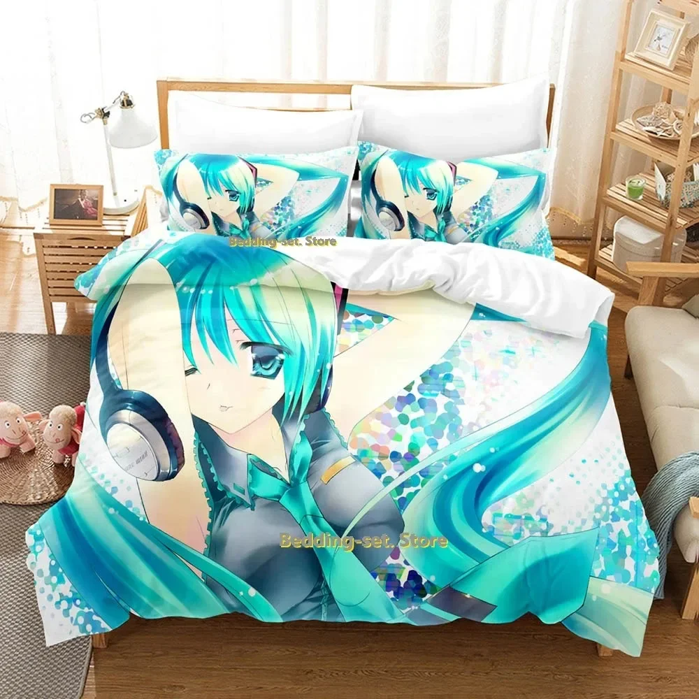 2024 Vocaloid Bedding Set Single Twin Full Queen King Size Bed Set Adult Kid Bedroom Duvetcover Sets 3D Anime Bed Sheet Set