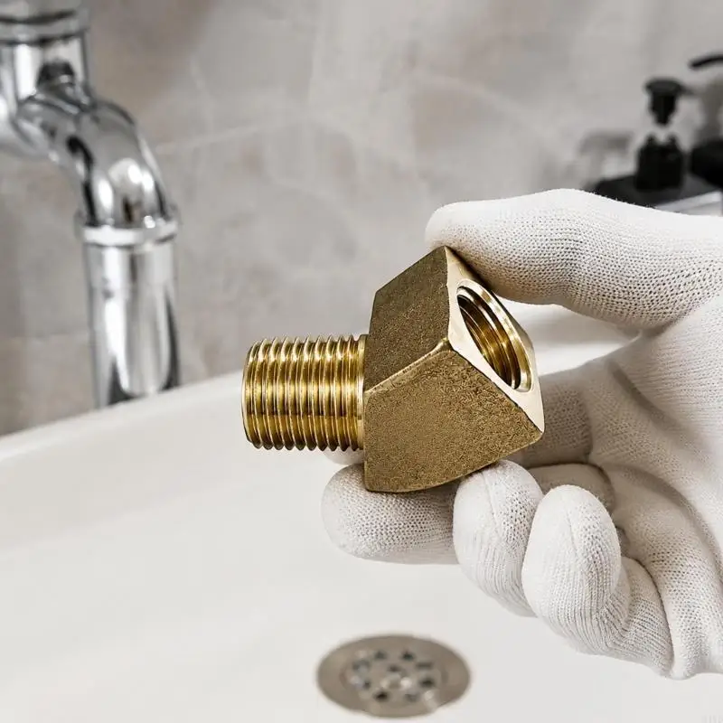 45-Degree Pipe Elbow Fitting in Brass with Opposite Threaded Ends for Air Equipment and Instrument Piping Systems M4YD