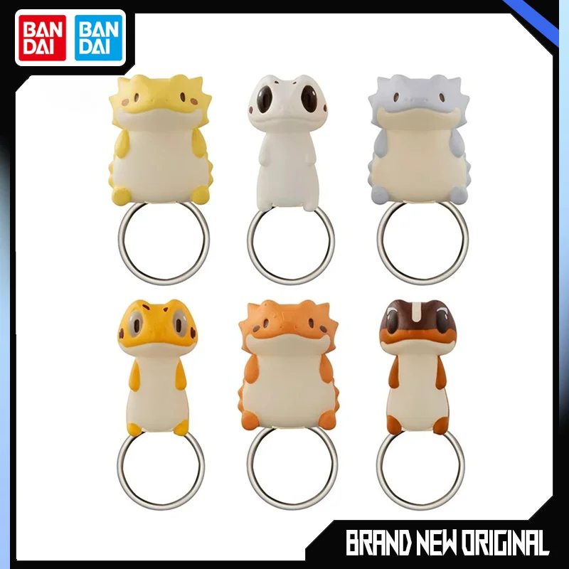 BANDAI-modelo de figuras de acción de reptiles, anillo de Gashapon, adorno adornado, juguete de regalo bonito, anillo de dinosaurio genuino