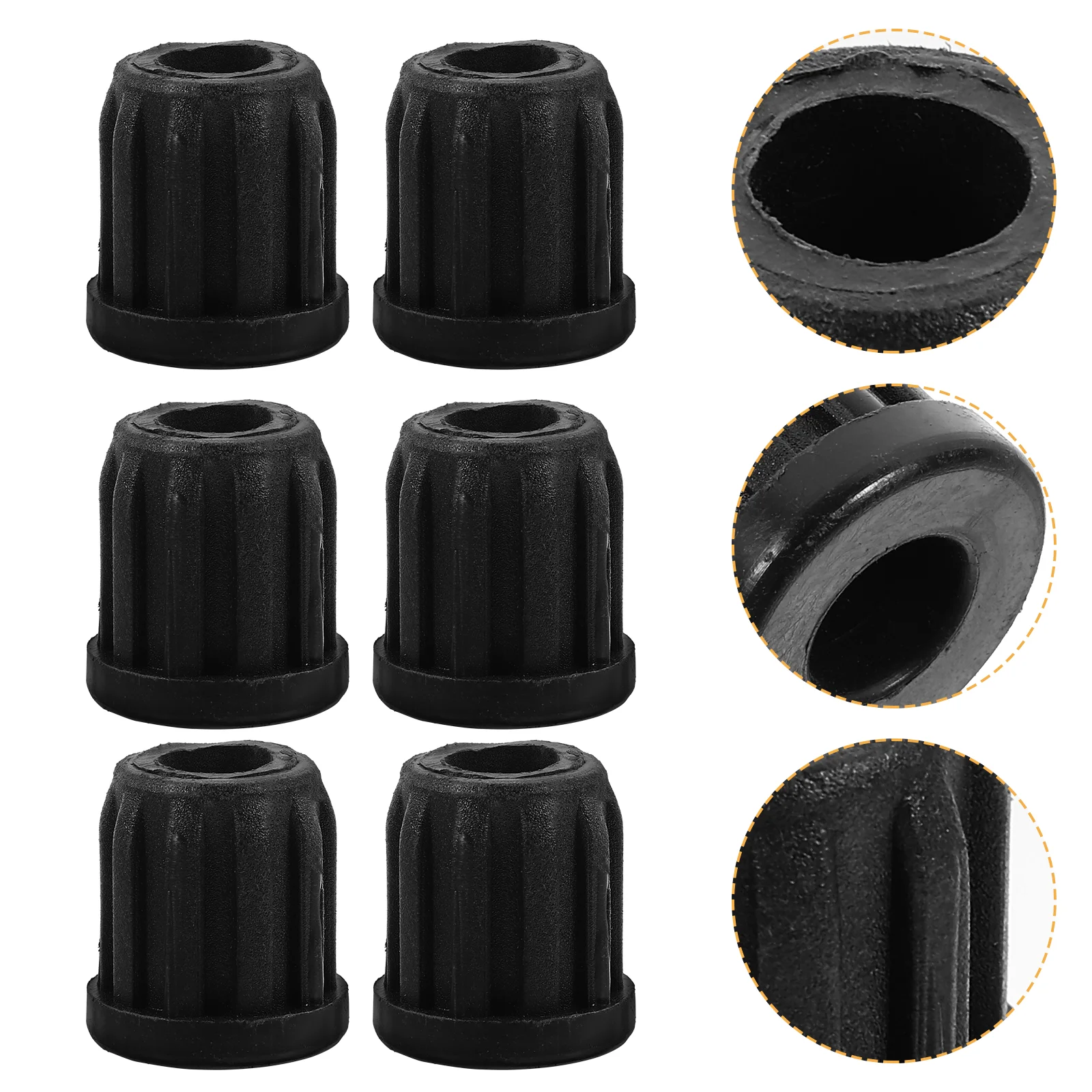 

20 Pcs Socket Caster Rubber Sleeve Wheel Mounting for Chair Leg Sleeves Appliance Stem Inserts Ring Casters Black Office