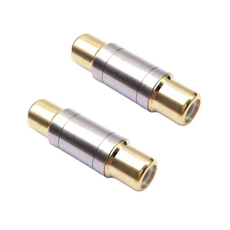 

2pcs Dual RCA Connectors High Quality RCA Female to Female Jack Socket Straight Adapter Gold Plated Speaker Cable Extender