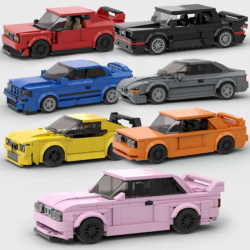 Supercar City Speed Champions Racing Sports Car E36 E46 Building Blocks MOC M3 E30 M4 Racers Vehicle M5 Technique Bricks Kid Toy