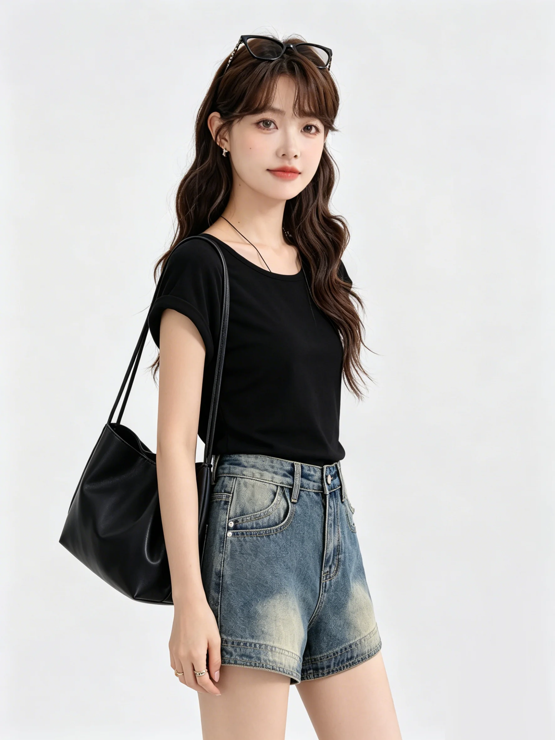 Deep Blue Retro Denim Shorts Women's High Waist Slimming Summer Loose Wide Leg Pants A-Line Hot Pants Korean Style Jeans