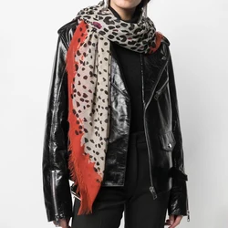 Zadig Leopard Spot Scarf Women Casual Sun Protection Scarves Female Elegant Square Shawl Fashion Headscarf Streetwear