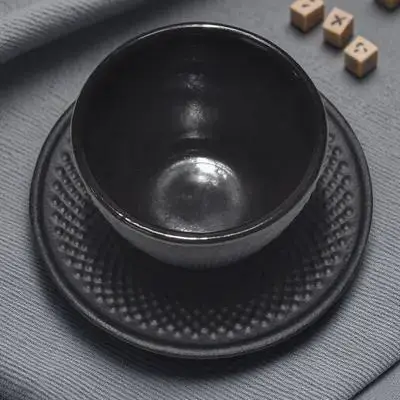 

Iron Coaster Set Tea Cup Saucer Cast Teacup and Japanese-style with Cups Saucers